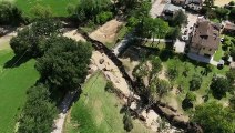 Arcevia, crolla ponte sul fiume Misa a causa dell'alluvione: le immagini dal drone