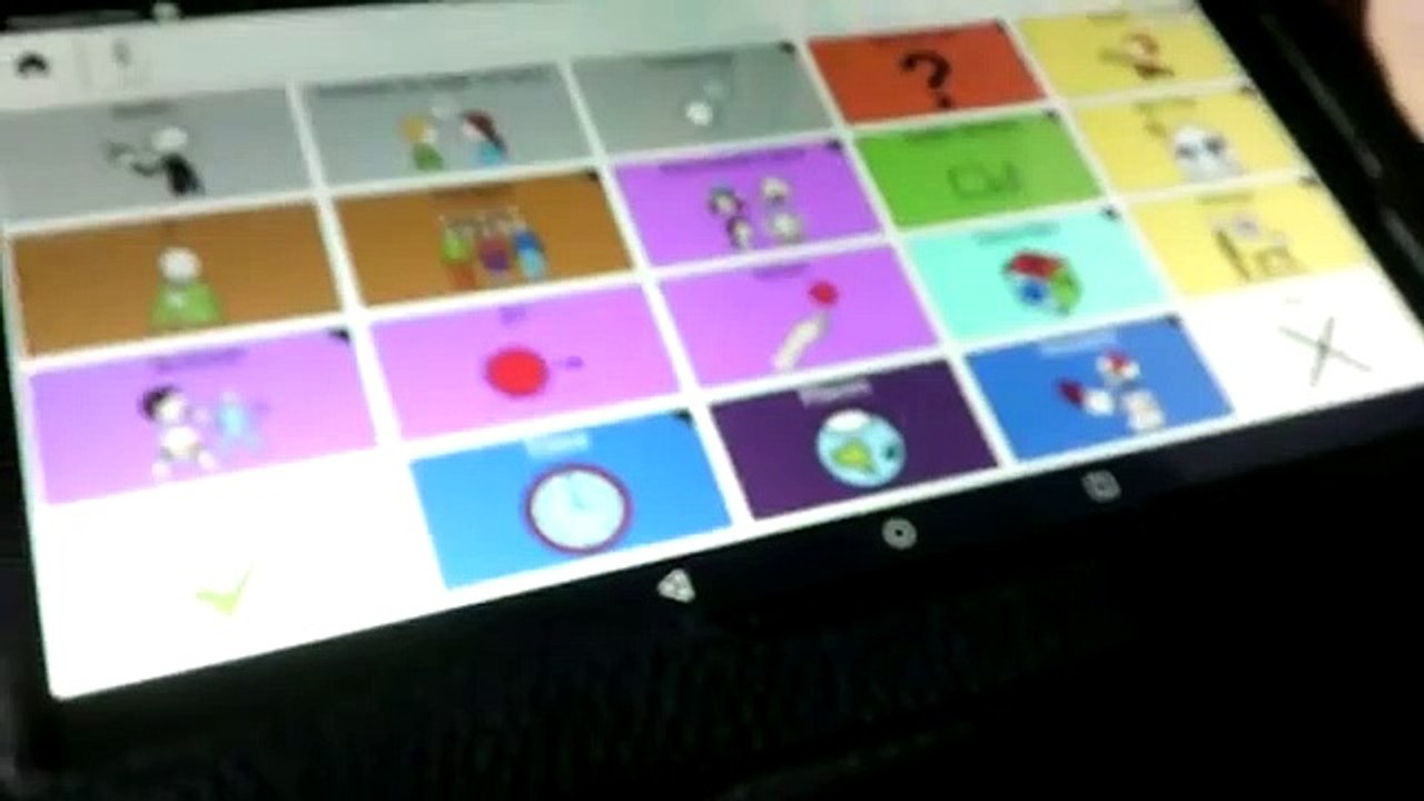 Adult with autism having a conversation using coughdrop AAC