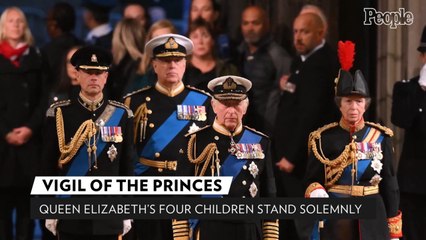 Queen Elizabeth's 4 Children Stand Solemn Vigil at Their Mother's Coffin in Historic Moment