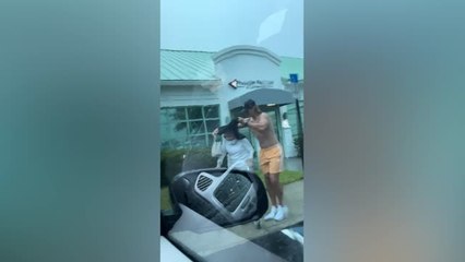 Man Removes Shirt To Protect Grandma-In-Law From Rain | Happily TV