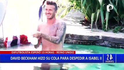 下载视频: Reino Unido: David Beckham realiza largas colas para despedirse de la Reina Isabel II