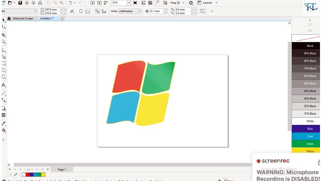 How To Make Window Logo In CorelDRAW || CorelDr...