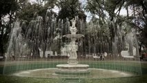 Relaxing Park Water fall fountain with music
