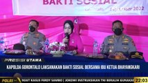 Kapolda Gorontalo Dampingi Ibu Ketua Bhayangkari Daerah Bagikan Sembako Kepada Masyarakat