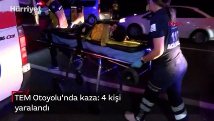 TEM Otoyolu'nda kontrolden çıkan otomobil iki araca çarptı