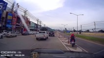 Motorcyclist Bumps Into Van