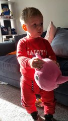 Kiddo is Oblivious to Big Spider on Stuffed Toy