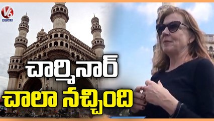 US Consul General Jennifer Larson  Visits Charminar In Hyderabad _ V6 News (1)