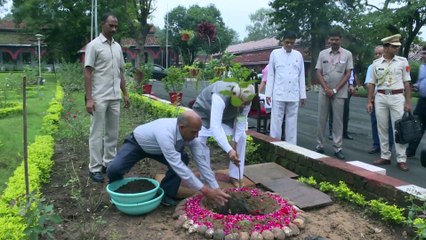 राज्यपाल श्री मंगुभाई पटेल ने पीपल का पौधा रोपण किया