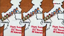 Honorable Prime Minister Narendra Modi gets Birthday wish through Almond Art