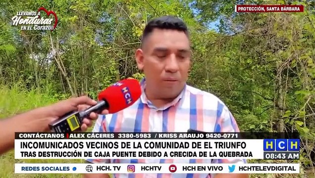 #HCHSantaBárbara | Incomunicados vecinos de El Triunfo, Protección por destrucción de caja puente