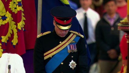 The Queen’s grandchildren mount vigil around her coffin