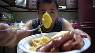 Mukbang and ASMR Pancit Canton / Chicken Franks | Ceddy's Random