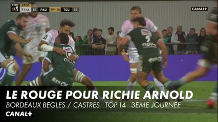 Le carton rouge du toulousain Richie Arnold face à Pau - TOP 14 - 3ème journée