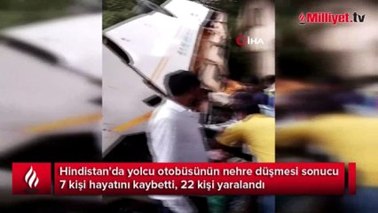 Hindistan'da otobüs nehre düştü: 7 ölü, 22 yaralı