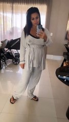 Viviane Araújo surgiu com a roupa molhada após amamentar a filho, Joaquim