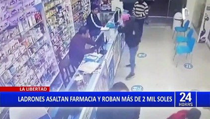 Delincuencia en La Libertad: Sujetos asaltan concurrida farmacia en Guadalupe