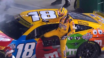 Kyle Busch's engine fails in elimination race at Bristol.