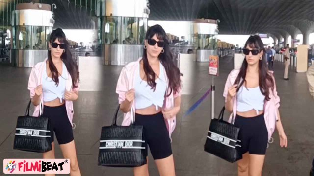 Nora Fatehi spotted at the airport amid the money laundering case of Sukesh Chandrasekhar! *Video