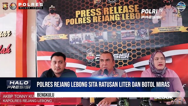Ratusan Liter Dan Botol Miras Diamankan Polres Rejang Lebong