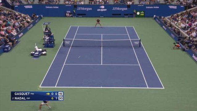 Nadal makes it 18-0 v Gasquet to reach US Open last 16