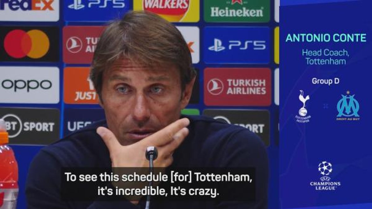Tottenham being 'penalised' with game schedule - Conte