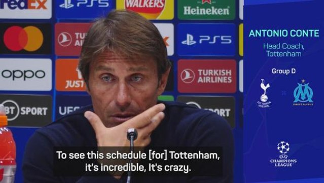 Tottenham being 'penalised' with game schedule - Conte