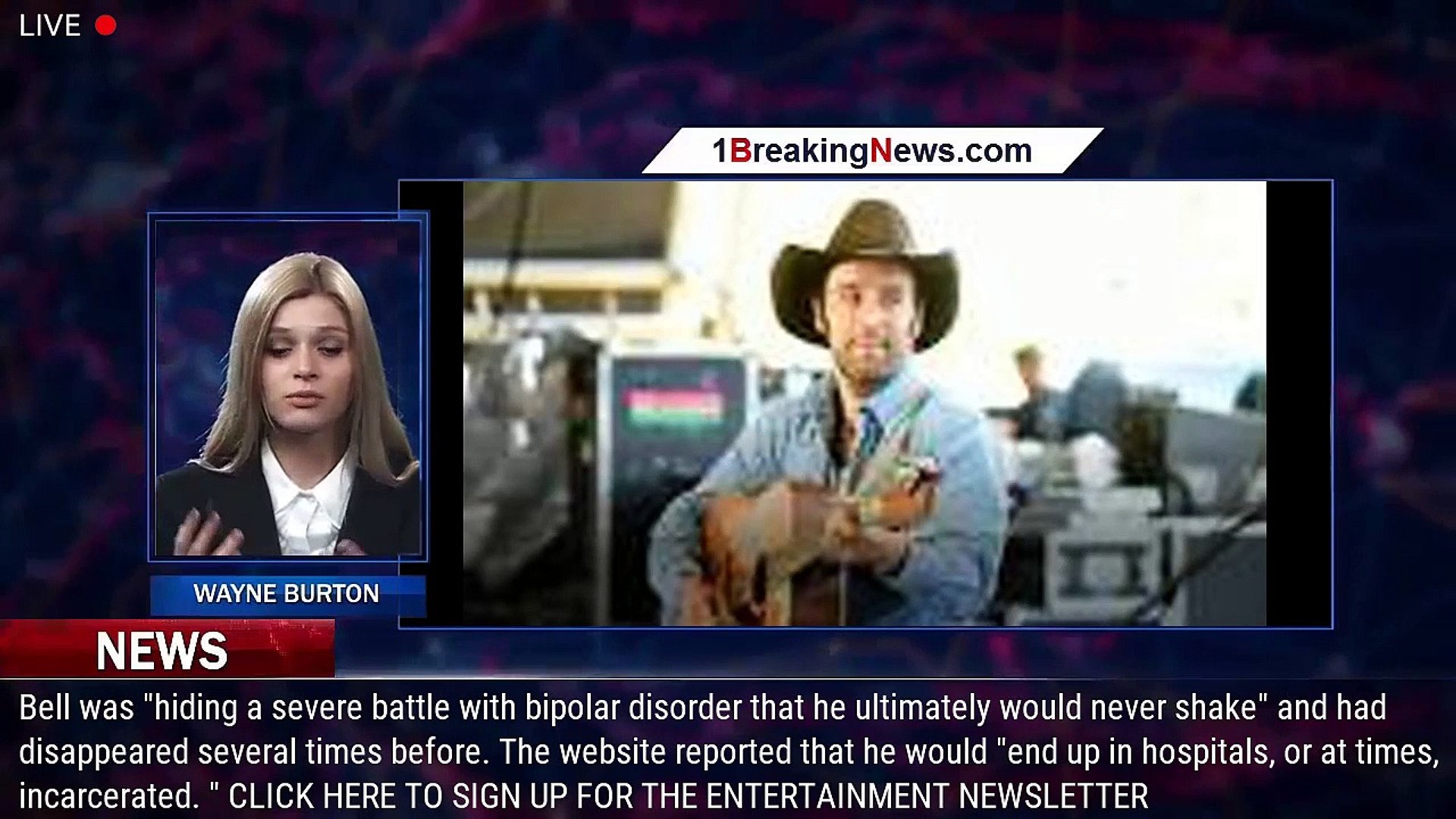 ⁣Country singer Luke Bell's cause of death revealed - 1breakingnews.com