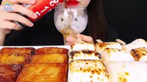 ASMR HONEYBUTTER KIRIMOCHI, ROASTED GIANT MARSHMALLOWS | ASMR Food Eating Video