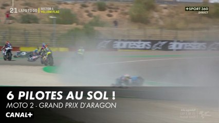 Gros carambolage au départ ! - Grand Prix d'Aragon - Moto 2