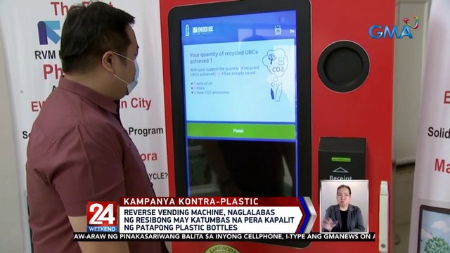 Reverse vending machine, naglalabas ng resibong may katumbas na pera kapalit ng patapong plastic bottles | 24 Oras Weekend