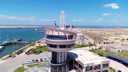 بطول 5400 متر.. شاهد أحدث تصوير جوي لأعمال مشروع حاجز الأمواج الغربي الجديد لميناء دمياط