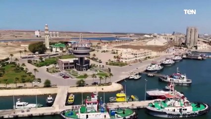 أحدث تصوير جوي لأعمال مشروع محطة الحاويات تحيا مصر بميناء دمياط