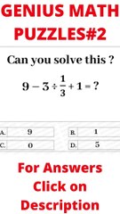 GENIUS MATH PUZZLE#4! Math Puzzles For Kids! Logical Math Riddle! Mathematical Game! #shorts,#video