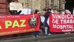 Trabajadores del Hospital San Juan XXIII protestan en la iglesia San Francisco exigiendo respeto a los derechos laborales