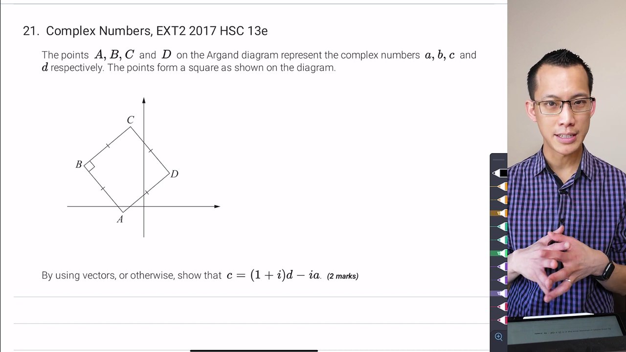Complex Geometry  Square Problem 1 of 2 Complex numbers  vectors FULL HD Tutorial
