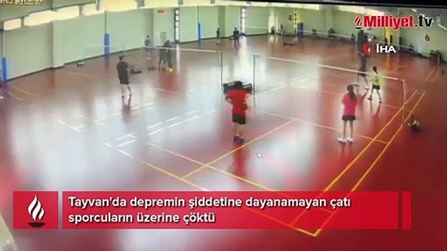 6.9'luk depremde çatı sporcuların üstüne çöktü