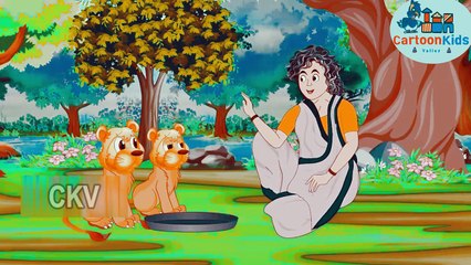 New Hindi Cartoon Kahaniyan Dadi or do Sheron ki  - Cartoon Kids Valley
