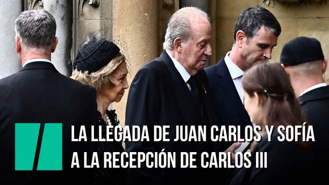 La llegada de Juan Carlos y Sofía a la recepción de Carlos III
