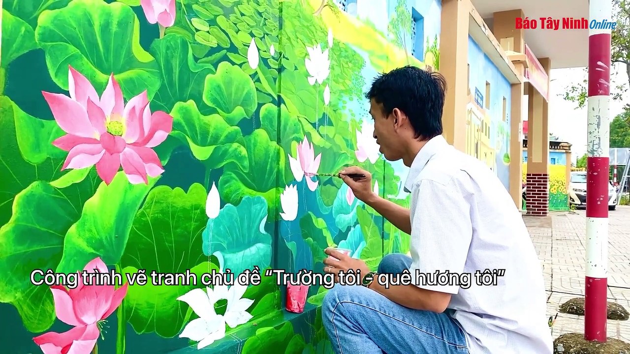 Ấn tượng tranh vẽ bích hoạ trên tường trường học