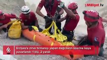 Erciyes'e zirve tırmanışı yapan dağcıların üzerine kaya yuvarlandı: 1 ölü, 2 yaralı