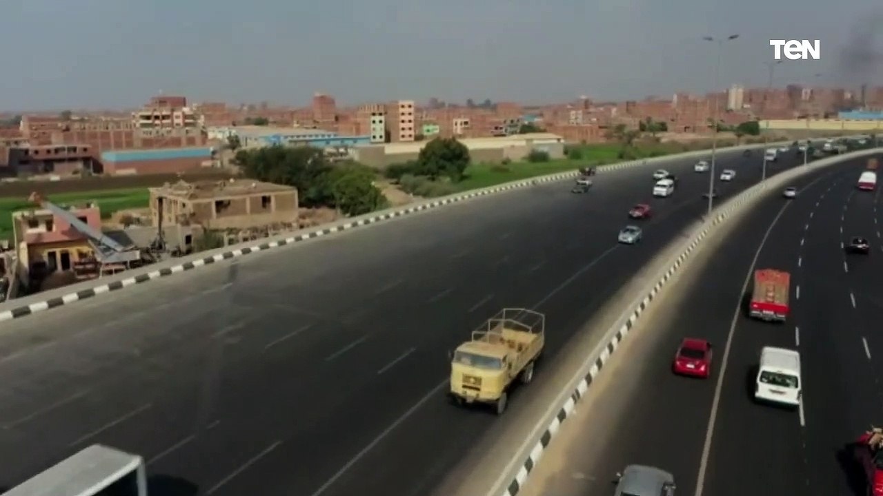 تصوير جوي لاعمال التوسعة بالطريق الدائري حول القاهرة الكبري