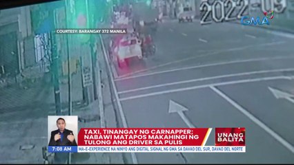 Taxi, tinangay ng carnapper; Nabawi matapos makahingi ng tulong ang driver sa pulis | UB
