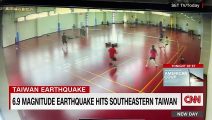 Earthquake brings down gym's ceiling with people inside