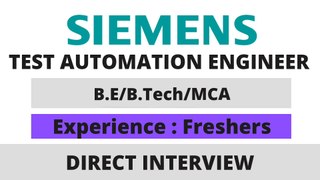 Siemens is Hiring for Test Automation Engineer
