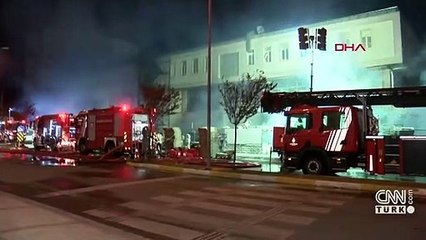Fabrika yangını saatlerdir sürüyor