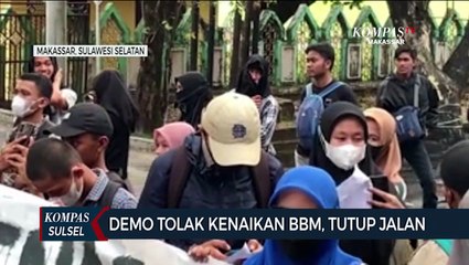 Tolak Kenaikan Bbm, Mahasiswa Tutup Ruas Jalan Alauddin