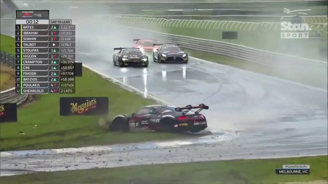 GT Australia Sandown 2022 Race 2 Leader Bates Spins Last Corner Epic Battle Win