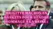 Brigitte Macron en baskets pour rendre hommage à la reine, son look détonne