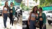 Neha Sharma-Aisha Sharma Hot workout attire में पहुंची Gym, बारिश में Pose देती आईं नजर *Video